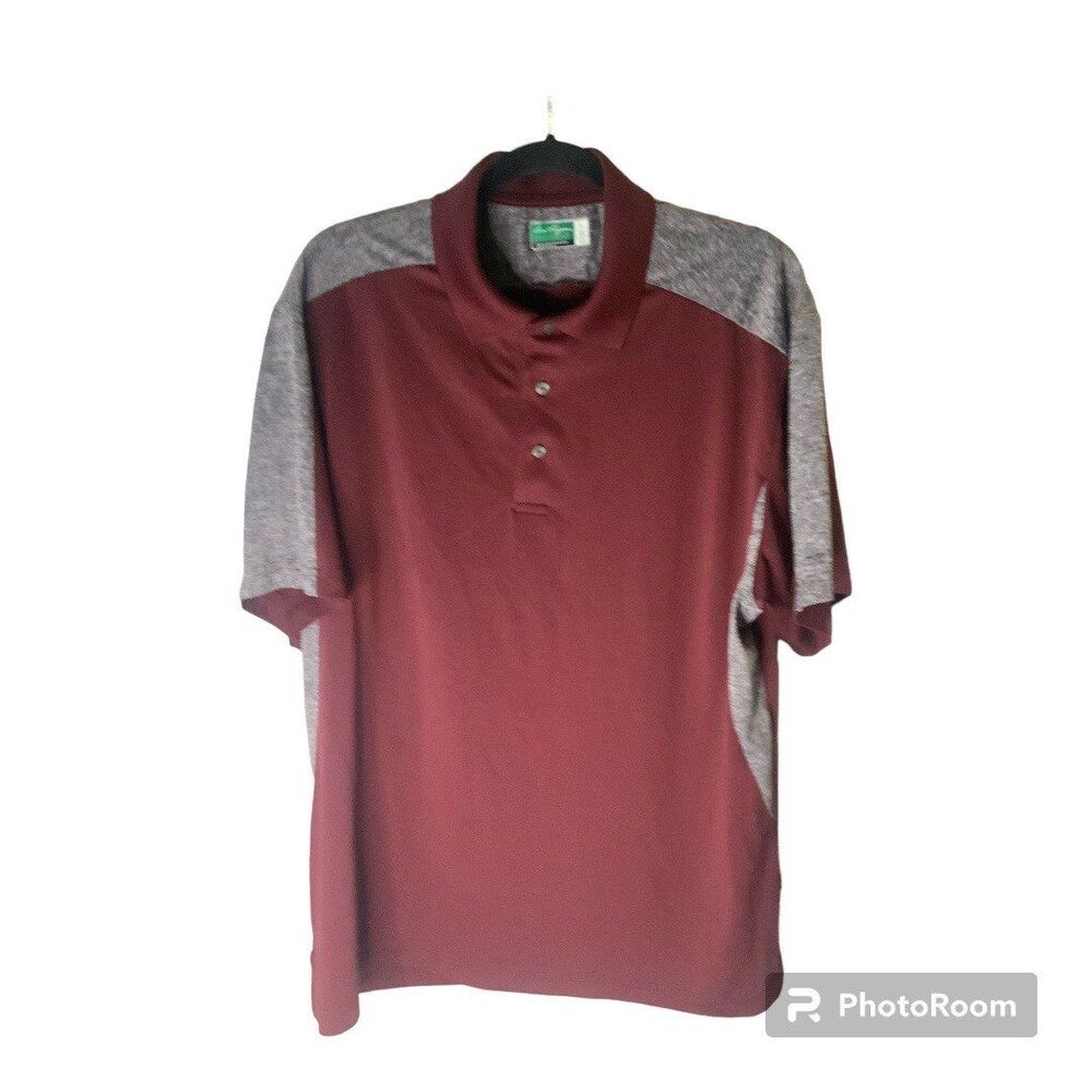 Men’s Ben Hogan Golf Performance Short Sleeve Burgundy Polo Shirt. Adult Size L